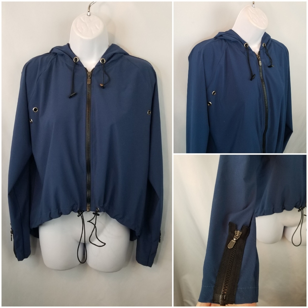 925 Fit Blue Hoodie Zip Up Jacket Size Medium